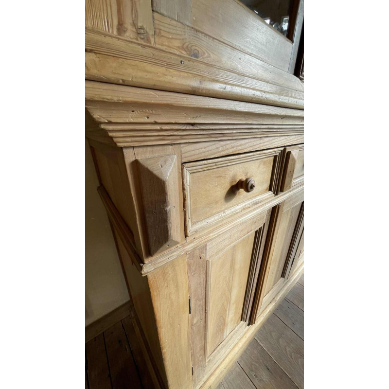 Large 8-Door Antic Showcase Store Furniture, Cabinet Display, Beech Wood ca1880