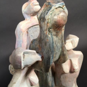 ANDRE WILKIN, Sculpture d'un Cheval Expressioniste Figurative en Polyester 1980