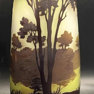 Émile GALLE, vase en verre multicouche à décor de « paysage vosgien», fin XIXème