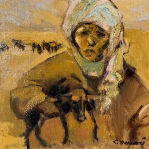 The young Bedouin and the signature lamb to be identified