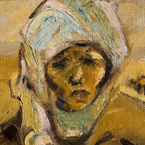 The young Bedouin and the signature lamb to be identified