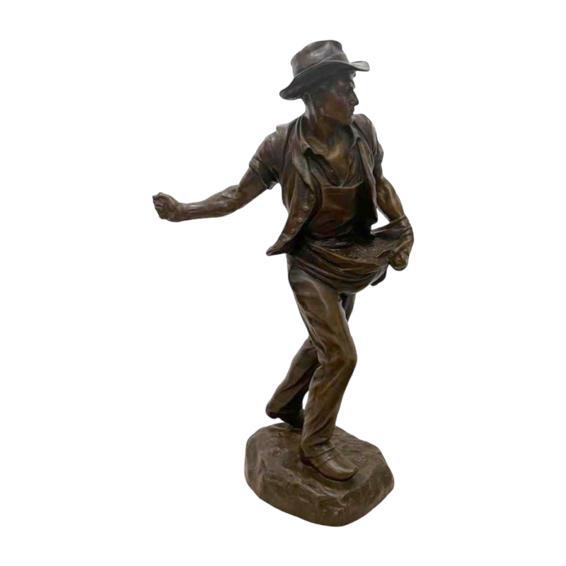 Henri-Désiré GAUQUIÉ « Le semeur » sculpture en bronze à patine brune, fin 19ème siècle