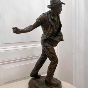 Henri-Désiré GAUQUIÉ « Le semeur » sculpture en bronze à patine brune, fin 19ème siècle