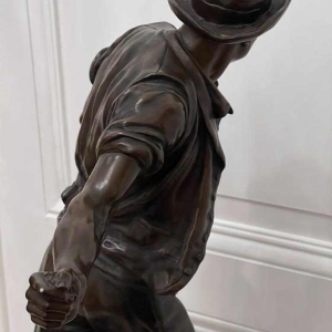 Henri-Désiré GAUQUIÉ « Le semeur » sculpture en bronze à patine brune, fin 19ème siècle