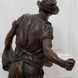 Henri-Désiré GAUQUIÉ « Le semeur » sculpture en bronze à patine brune, fin 19ème siècle