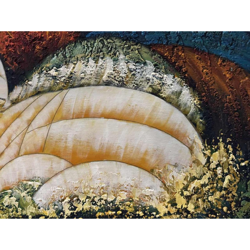 Olieverfschilderij op doek 'Kubistisch naakt', gesigneerd Lulu 2002