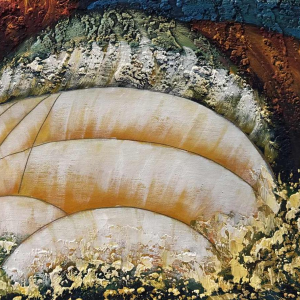 Olieverfschilderij op doek 'Kubistisch naakt', gesigneerd Lulu 2002