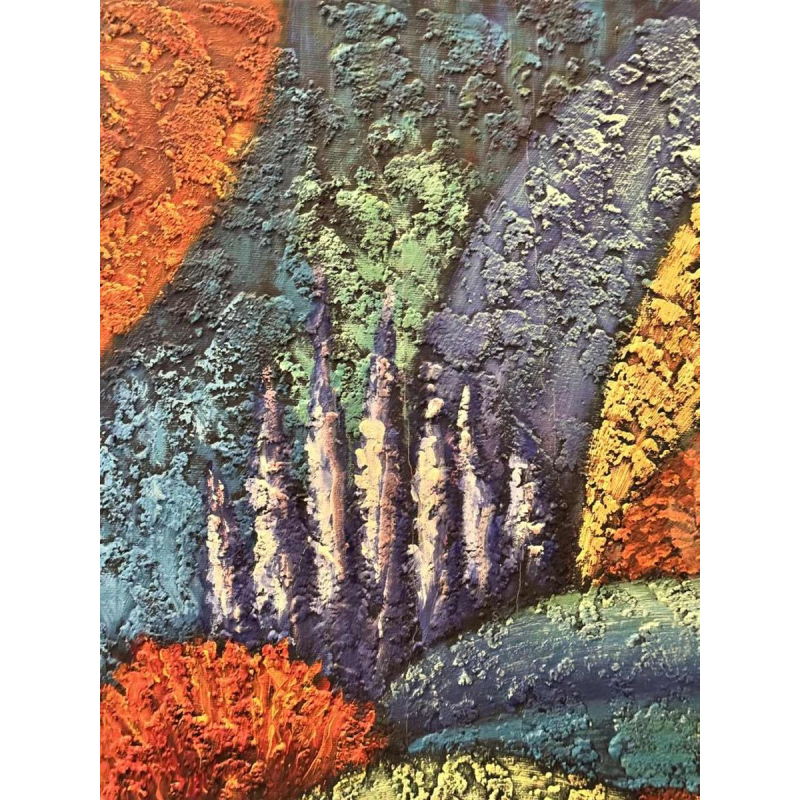 Oil painting on canvas Cubist Nude, signed Lulu 2002