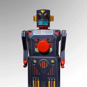 4 Masudaya robots from the "gang of five" Japan, ca 1950/60