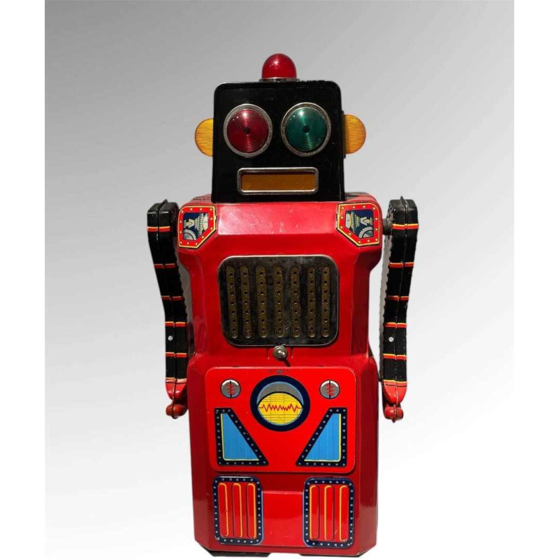 4 Masudaya robots van de "gang of five" Japan, ca 1950/60