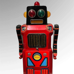 4 Masudaya robots van de "gang of five" Japan, ca 1950/60