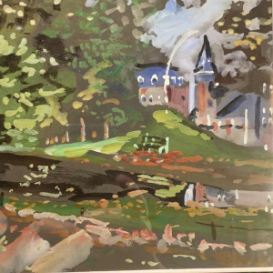 Gouache-aquarelle de Marie HOWET ( Libramont 1897-Rochehaut 1984)