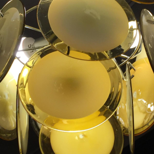 Gino Vistosi, lustre à plaques de verre soufflé, Murano, vers 1960