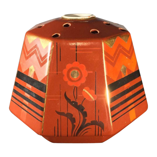 SAINT GHISLAIN pottery vase, Art Deco constructivist geometric modernist, 1935