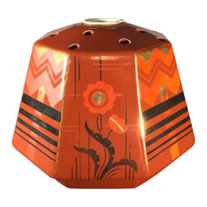 SAINT GHISLAIN pottery vase, Art Deco constructivist geometric modernist, 1935