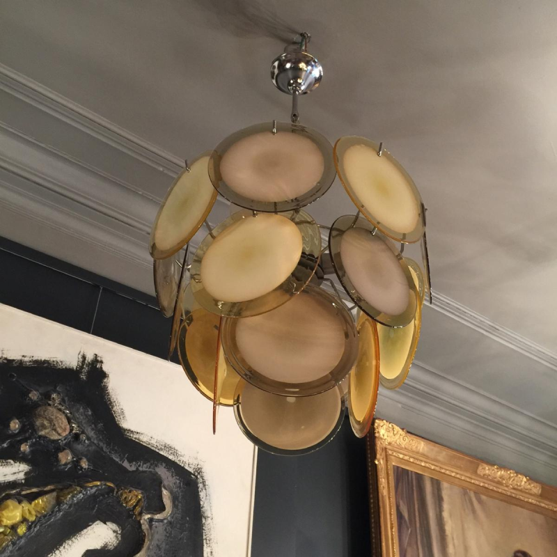 Gino Vistosi, blown glass chandelier, Murano, around 1960