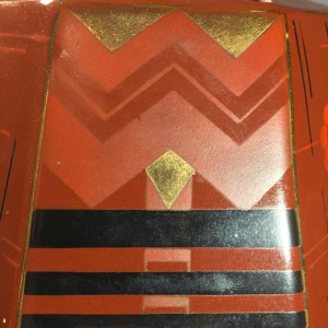 SAINT GHISLAIN aardewerk vaas, Art Deco geometrische modernistische, 1935