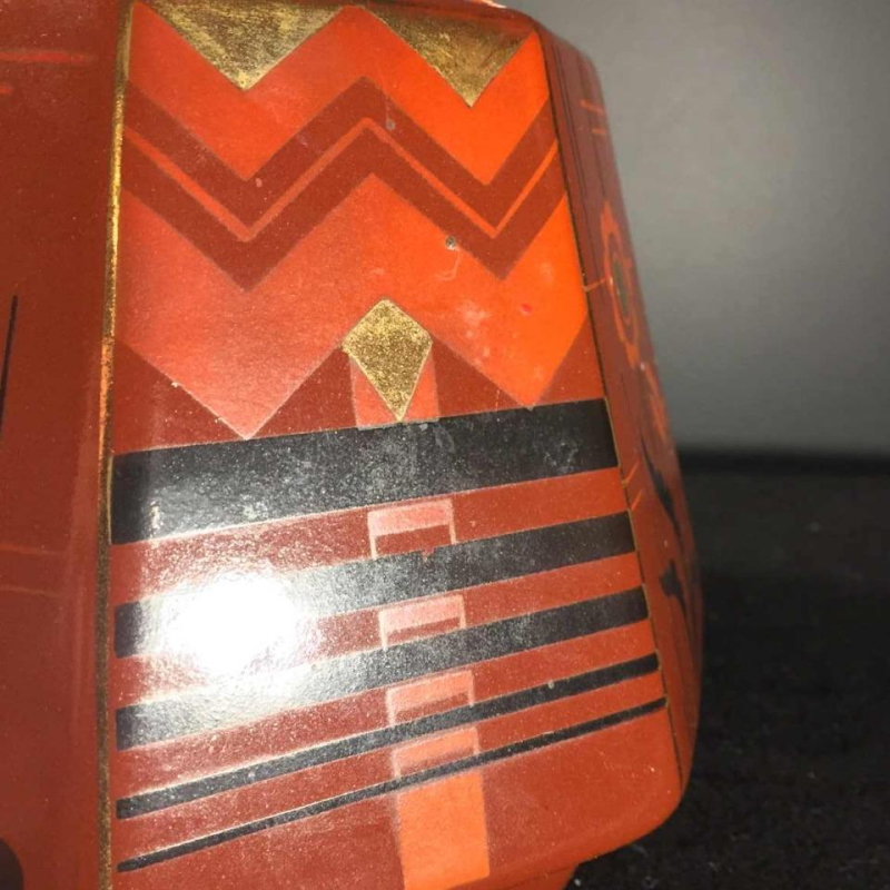 SAINT GHISLAIN pottery vase, Art Deco constructivist geometric modernist, 1935