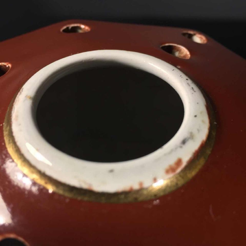 Faiencerie de SAINT GHISLAIN, vase pique-fleurs Art Déco en céramique, 1935