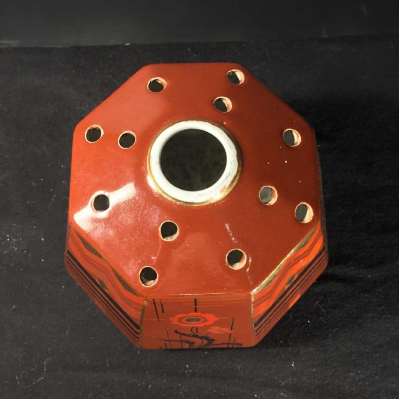 Faiencerie de SAINT GHISLAIN, vase pique-fleurs Art Déco en céramique, 1935