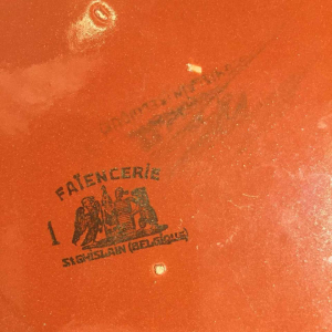 Faiencerie de SAINT GHISLAIN, vase pique-fleurs Art Déco en céramique, 1935