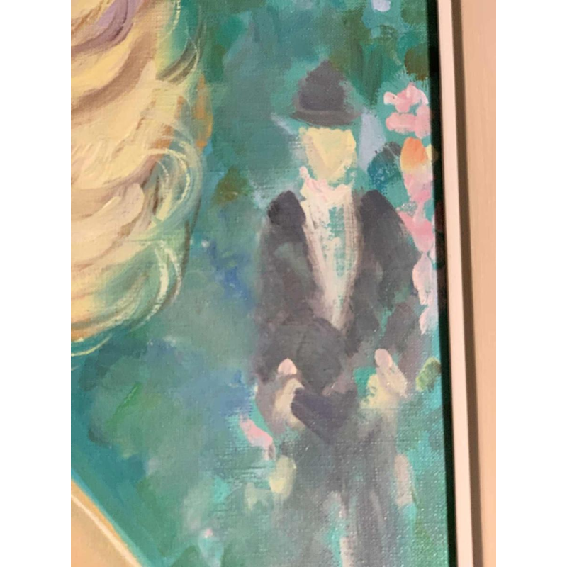 LUCIA LONGI, Tableau Portrait d'une jeune femme, Huile sur toile, ca 1950