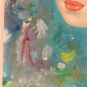 LUCIA LONGI, Tableau Portrait d'une jeune femme, Huile sur toile, ca 1950