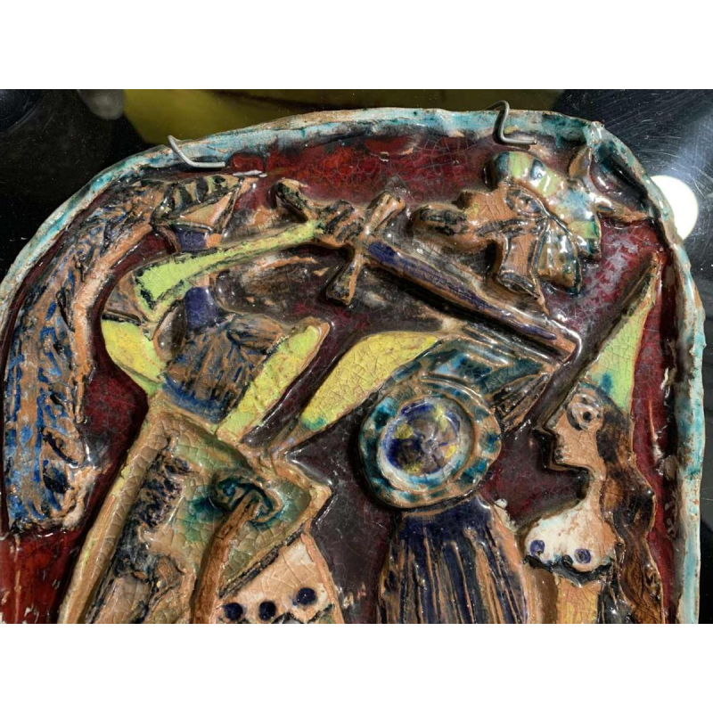 GIOVANNI DE SIMONE " Orlando il Saladino " Early Abstract Sicilian Pottery 1960s