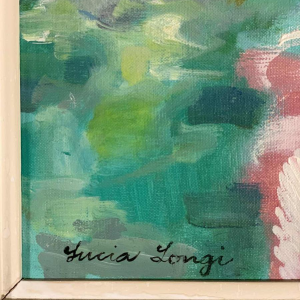 LUCIA LONGI, Tableau Portrait d'une jeune femme, Huile sur toile, ca 1950