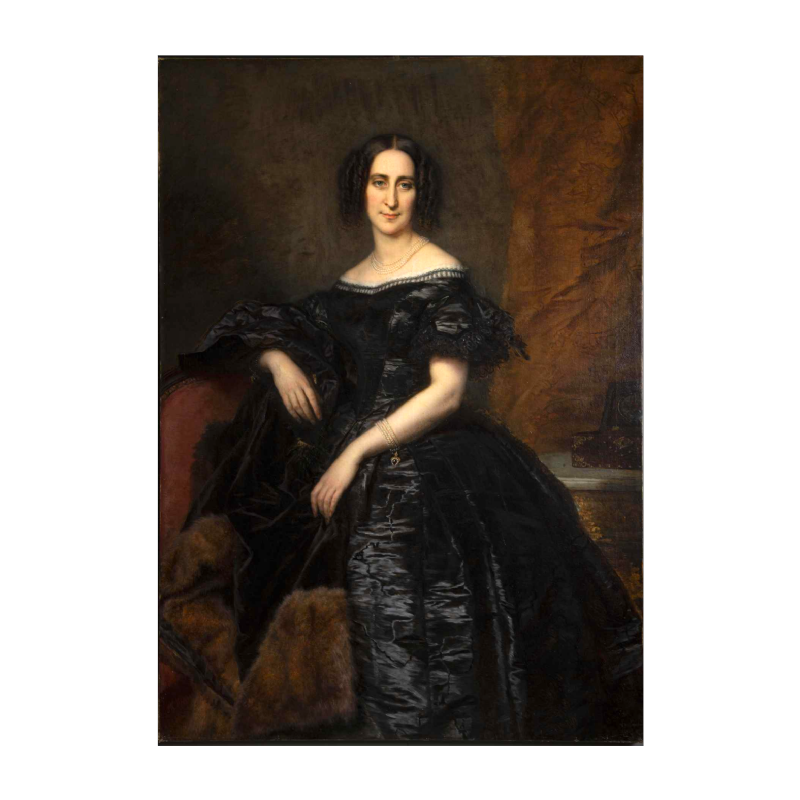 Jean Mathieu Nisen, paar grote portretten, schilderijen, olieverf op doek, 1862