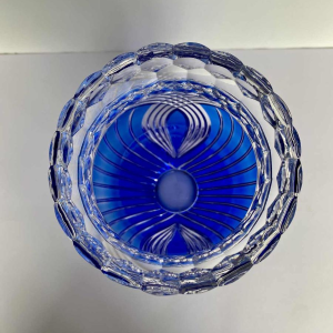 Joseph Simon for Val-Saint-Lambert, Art Deco sapphire blue cut crystal ‘Seurat’ vase, 1925