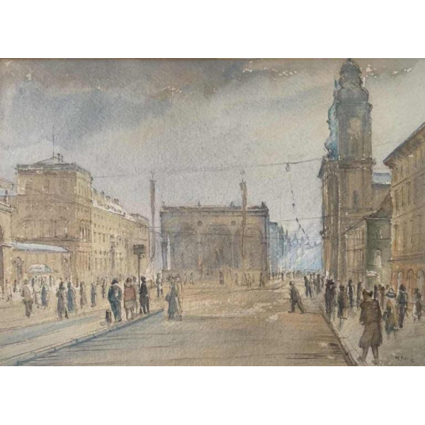 Aquarel “München” (München) van Martin FREY (1907-1991)