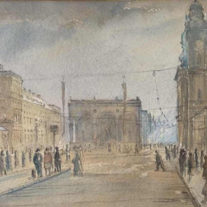 Aquarelle « München » (Munich) de Martin FREY (1907-1991)