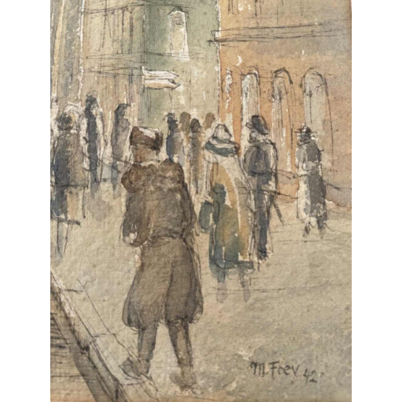 Watercolor “München” (Munich) by Martin FREY (1907-1991)