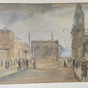 Aquarel “München” (München) van Martin FREY (1907-1991)