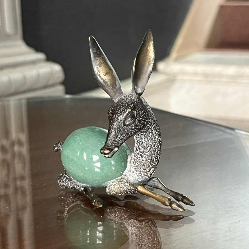 REGA, Arte del Quarzo, sculpture of a fawn, silvered bronze & quartz, ‘Glamour Seventies’ style 1960s