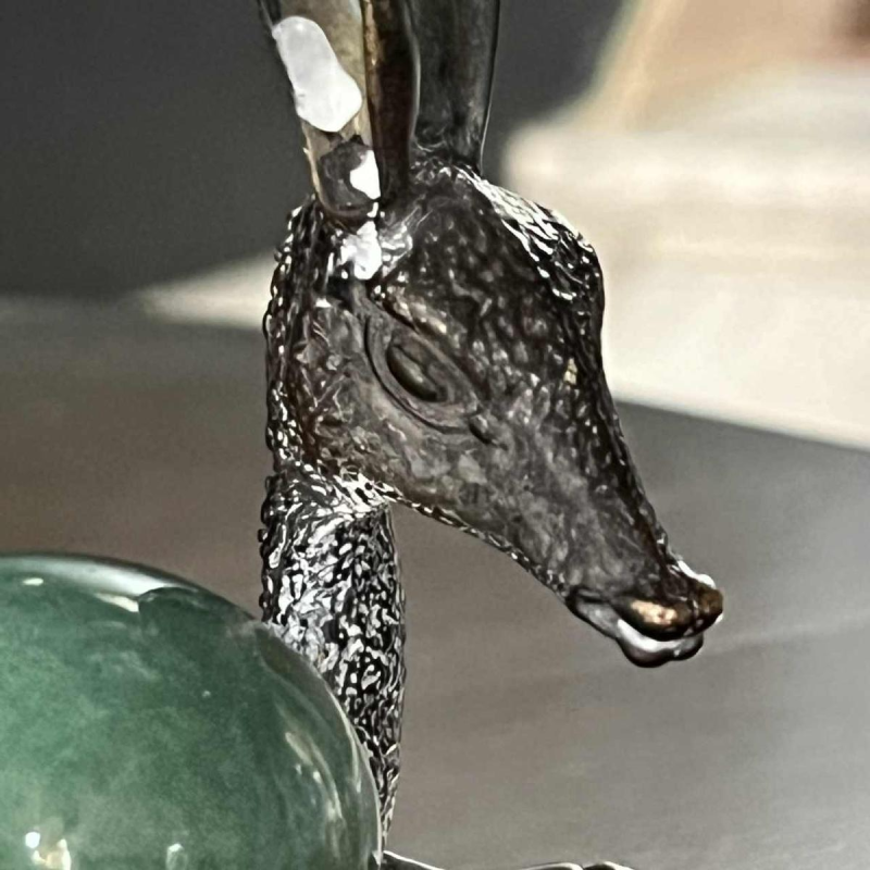 REGA, Arte del Quarzo, sculpture of a fawn, silvered bronze & quartz, ‘Glamour Seventies’ style 1960s
