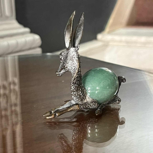 REGA, Arte del Quarzo, sculpture of a fawn, silvered bronze & quartz, ‘Glamour Seventies’ style 1960s