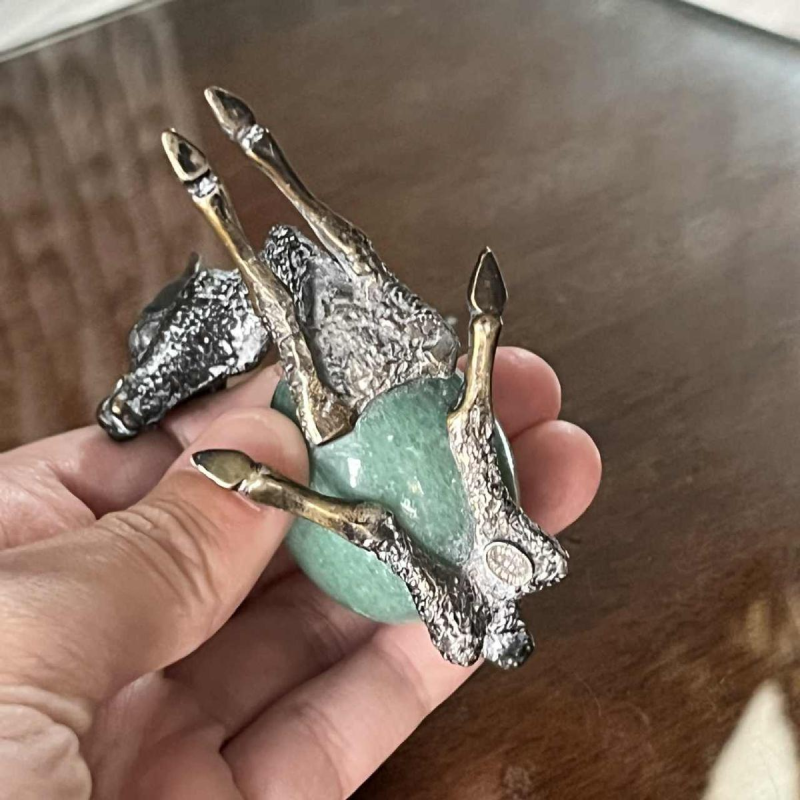 REGA, Arte del Quarzo, sculpture of a fawn, silvered bronze & quartz, ‘Glamour Seventies’ style 1960s