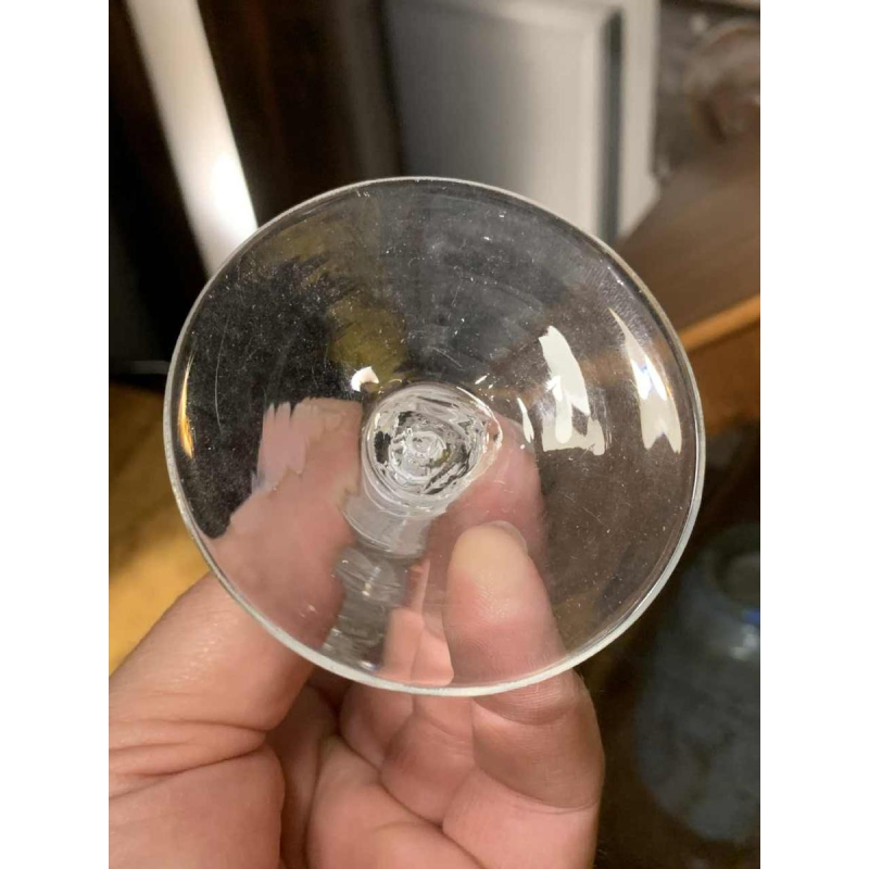 Verreries Zoude 18ème siècle Série de 6 verres verre inclusion filigrane spirale