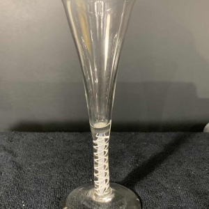 Verreries Zoude 18th century Series of 6 glasses glass inclusion spiral filigree