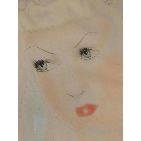 ROGER DE RUYCKE ' La Belle Corisande ' femme nue, gravure à l'aquatinte, 1950