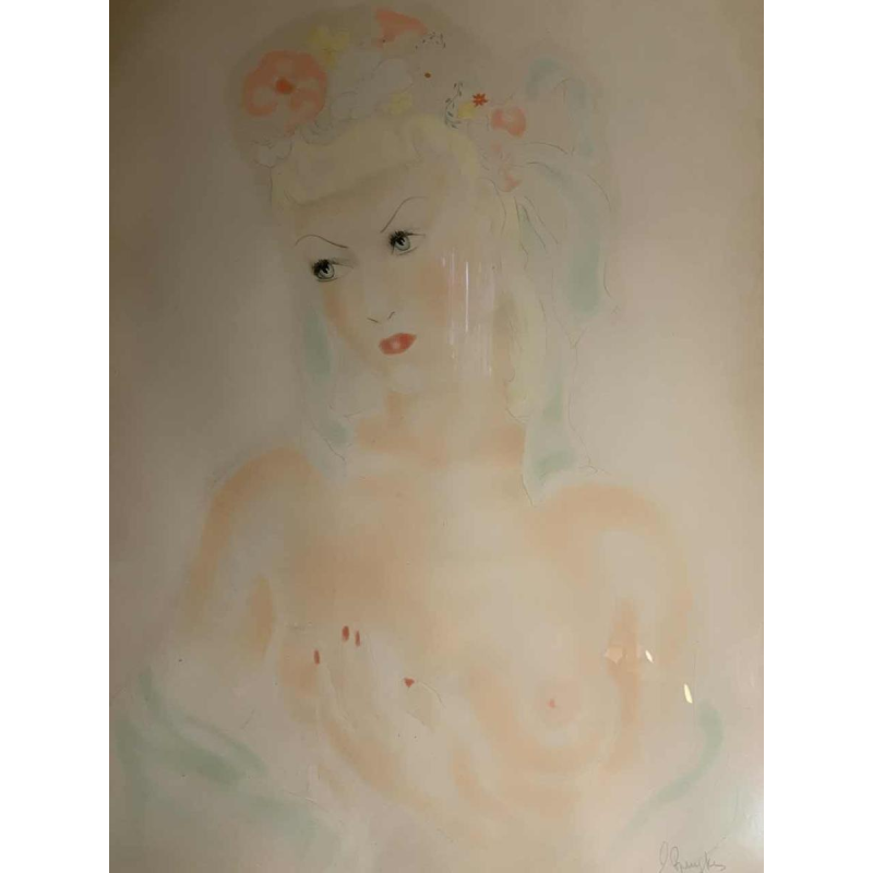 ROGER DE RUYCKE ' La Belle Corisande ' nude woman, aquatint print, ca 1950