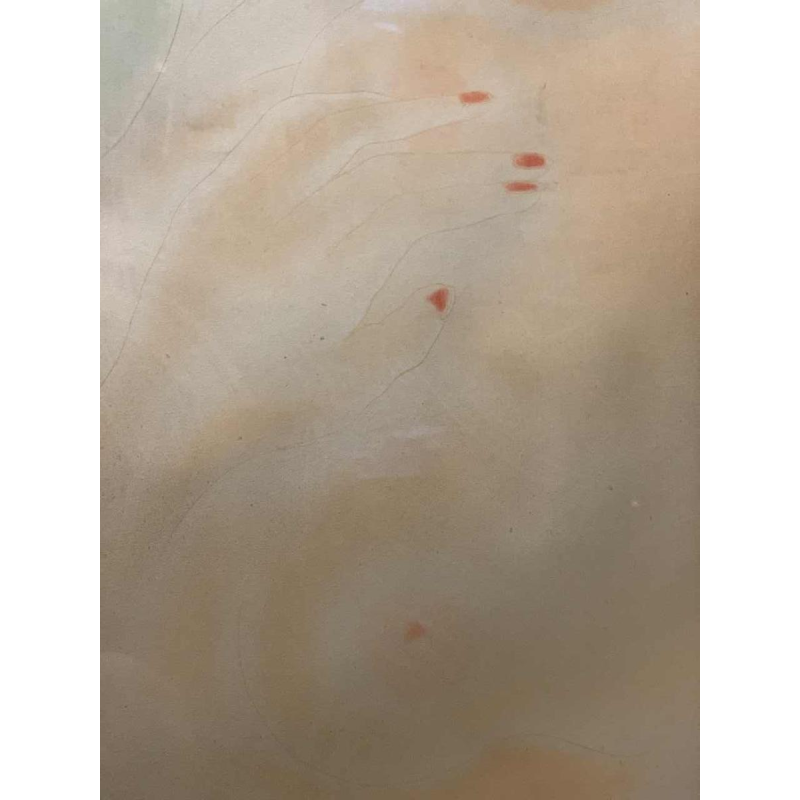 ROGER DE RUYCKE ' La Belle Corisande ' naakte vrouw, aquatint print, ca 1950