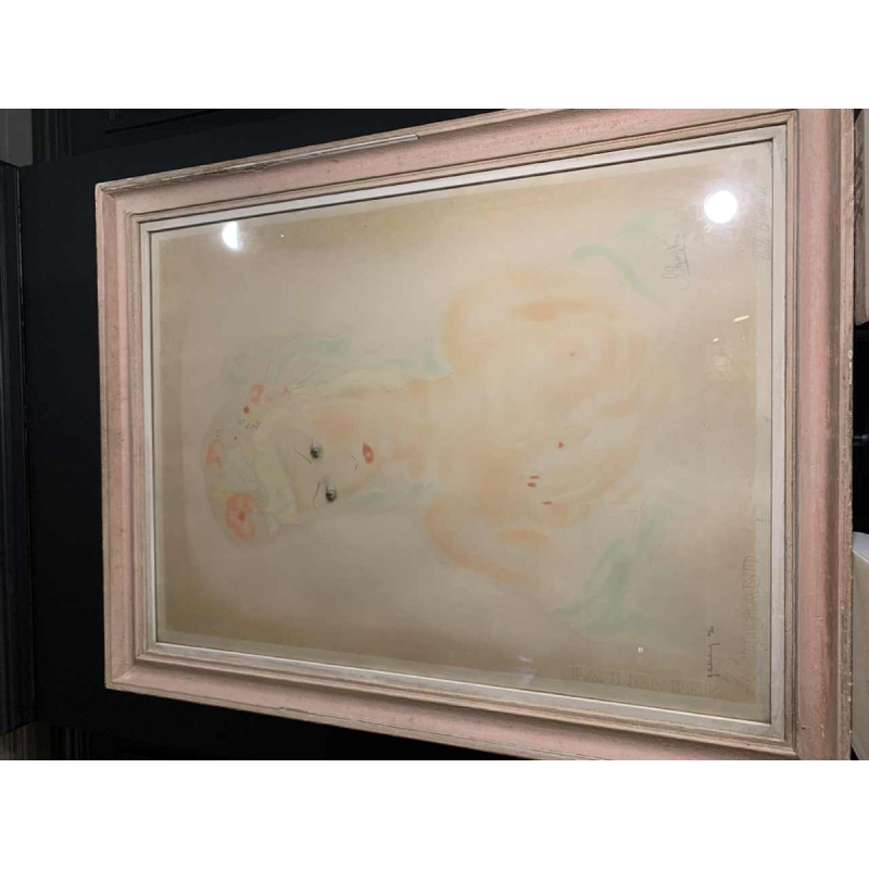 ROGER DE RUYCKE ' La Belle Corisande ' femme nue, gravure à l'aquatinte, 1950