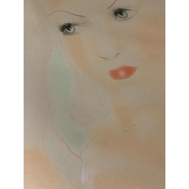 ROGER DE RUYCKE ' La Belle Corisande ' femme nue, gravure à l'aquatinte, 1950