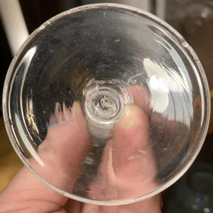 Verreries Zoude 18e eeuw Set van 6 glazen, glas inclusie spiraal filigraan