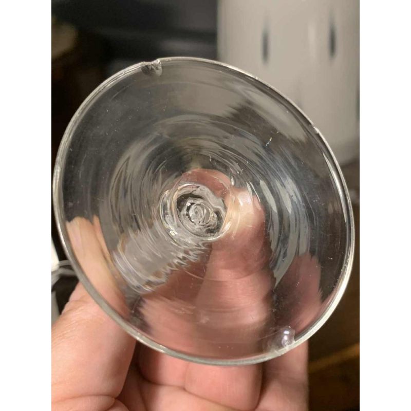 Verreries Zoude 18e eeuw Set van 6 glazen, glas inclusie spiraal filigraan