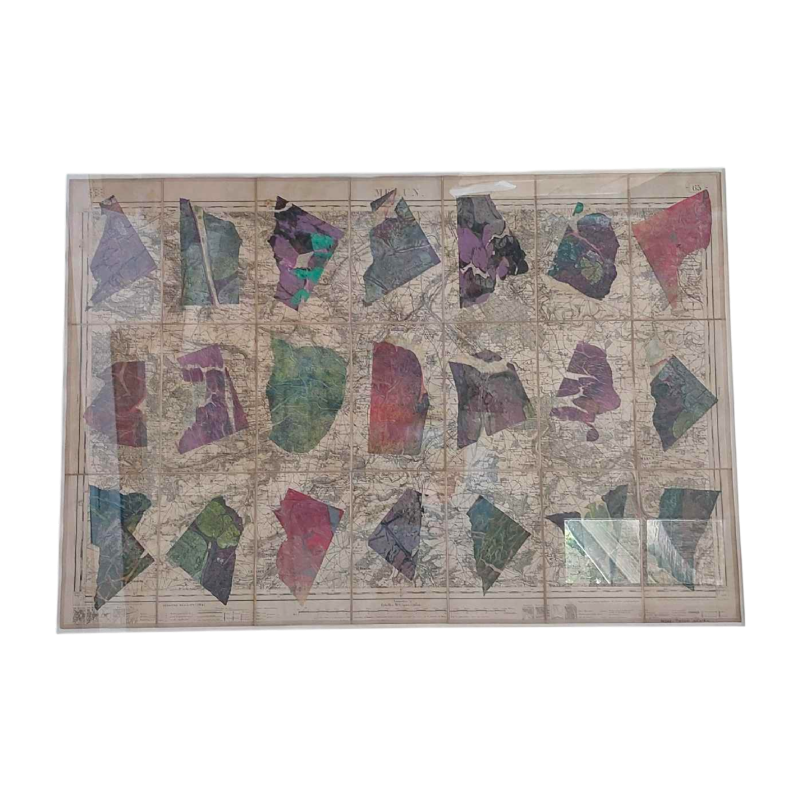 André Pierre Arnal, composition abstraite, collage sur carte, 1991