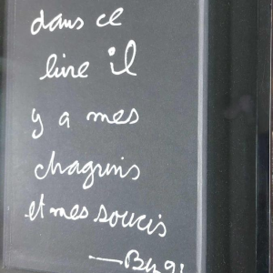 Ben Vautier “Dans ce livre il y a mes chagrins et mes soucis“ tableau huile sur toile, 1991